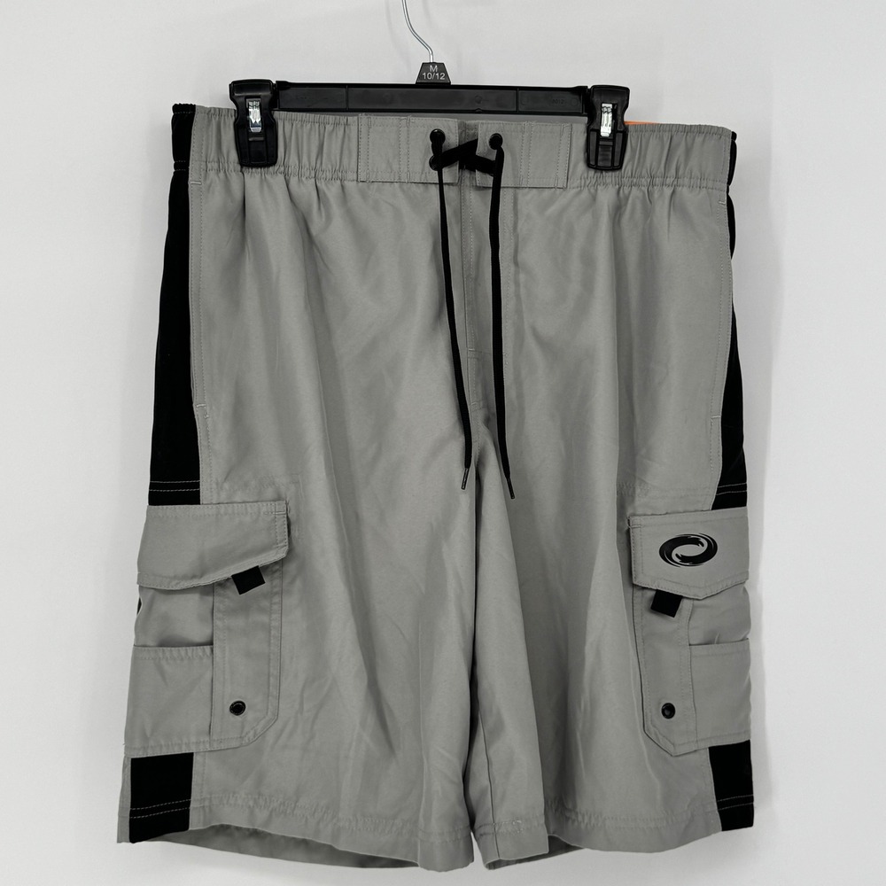 O'Rageous Mens Side Taped Cargo Board Shorts‎ Griffin Gray Black Size Large New